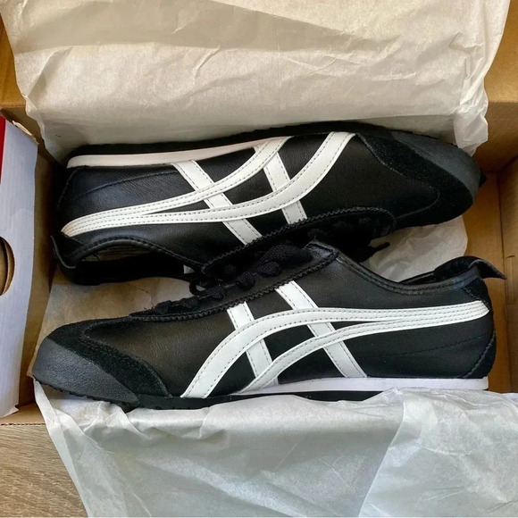 New Onitsuka Tiger Mexico 66 ASICS Sneaker Shoes in Black White - Picture 4 of 13